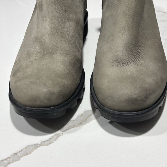 Sorel Grey Taupe Waterproof Suede Leather Ankle Boots Booties  NL3157-052 Gray 9 - Picture 7 of 13